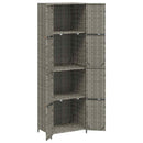 opbevaringsskab til haven 59x40x180 cm polyrattan grå