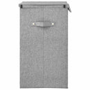 foldbar vasketøjskurv 26x34,5x59,5 cm kunstigt linned grå