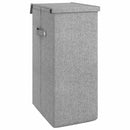 foldbar vasketøjskurv 26x34,5x59,5 cm kunstigt linned grå