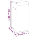 foldbar vasketøjskurv 26x34,5x59,5 cm kunstigt linned grå