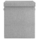 foldbar vasketøjskurv 51x34,5x59 cm kunstigt linned grå