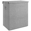 foldbar vasketøjskurv 51x34,5x59 cm kunstigt linned grå