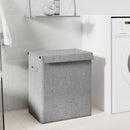 foldbar vasketøjskurv 51x34,5x59 cm kunstigt linned grå