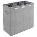 foldbar vasketøjskurv 64,5x34,5x59 cm kunstigt linned grå