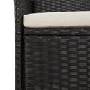 havestole med hynder 2 stk. polyrattan sort