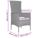 havestole med hynder 2 stk. polyrattan beige