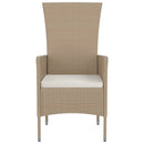 havestole med hynder 4 stk. polyrattan beige
