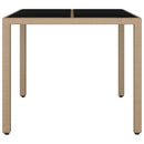 havebord med glasbordplade polyrattan og hærdet glas beige