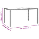 havebord med glasbordplade polyrattan og hærdet glas beige