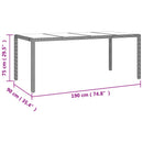 havebord med glasbordplade polyrattan og hærdet glas beige