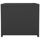 havebord med glasbordplade polyrattan og hærdet glas sort