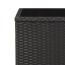 havebord med glasbordplade polyrattan og hærdet glas sort