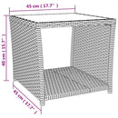 havebord med glasbordplade polyrattan og hærdet glas sort