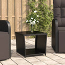 havebord med glasbordplade polyrattan og hærdet glas sort
