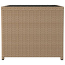 havebord med glasbordplade polyrattan og hærdet glas beige