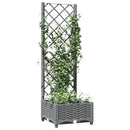 plantekasse med espalier 40x40x121,5 cm PP lysegrå