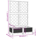 plantekasse med espalier 80x40x121,5 cm PP lysegrå