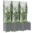 plantekasse med espalier 120x40x136 cm PP lysegrå