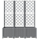 plantekasse med espalier 120x40x136 cm PP lysegrå