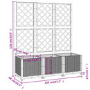plantekasse med espalier 120x40x136 cm PP lysegrå