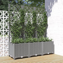 plantekasse med espalier 120x40x136 cm PP lysegrå