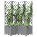 plantekasse med espalier 80x80x136 cm PP lysegrå