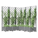 plantekasse med espalier 120x120x121,5 cm PP lysegrå
