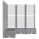 plantekasse med espalier 120x120x121,5 cm PP lysegrå