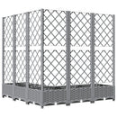 plantekasse med espalier 120x120x121,5 cm PP lysegrå