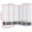 plantekasse med espalier 120x120x121,5 cm PP lysegrå