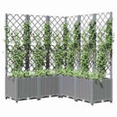 plantekasse med espalier 120x120x136 cm PP lysegrå