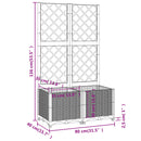 plantekasse med espalier 80x40x136 cm PP hvid