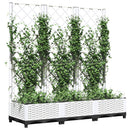 haveplantekasse med espalier hvid 120x40x121,5 cm PP