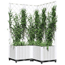 plantekasse med espalier 80x80x136 cm PP hvid