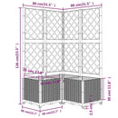 plantekasse med espalier 80x80x136 cm PP hvid