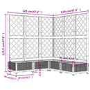 plantekasse med espalier 120x120x121,5 cm PP hvid