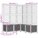 plantekasse med espalier 120x120x136 cm PP hvid