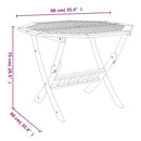 foldbart havebord 90x75 cm massivt akacietræ