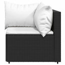 hjørnemodul til havesofa med hynder polyrattan sort