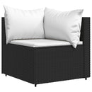hjørnemoduler til havesofa 2 stk. med hynder polyrattan sort