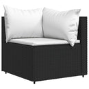 loungesæt til haven 3 dele med hynder polyrattan sort