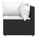 loungesæt til haven 3 dele med hynder polyrattan sort