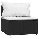 midtermodul til havesofa med hynder polyrattan sort