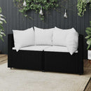 hjørnemoduler til havesofa 2 stk. med hynder polyrattan sort
