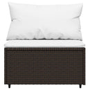 midtermodul til havesofa med hynde polyrattan brun
