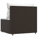 midtermodul til havesofa med hynde polyrattan brun