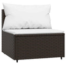 midtermoduler til havesofa 2 stk. med hynder polyrattan brun
