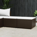 fodskamler til have 2 stk. med hynder polyrattan brun