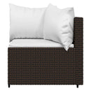 hjørnemoduler til havesofa 2 stk. med hynder polyrattan brun