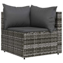 hjørnemodul til havesofa med hynder polyrattan grå
